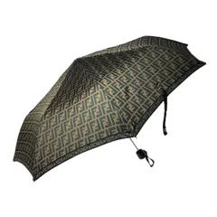 FENDI フェンディ 長傘 傘 雨傘 日傘 シルバー ズッカ柄 ロゴ