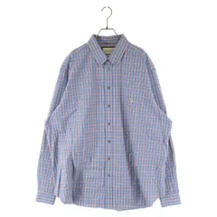 GUCCI (グッチ) Pigワンポイント刺繍チェック総柄ロングスリーブシャツ 長袖シャツ 557387 ブルーのサムネイル