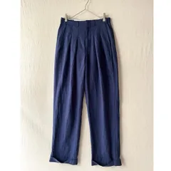 【Original Remake】Polo Ralph Lauren ワイド ツータック パンツ / シルク リネン コットン ネイビー スラックス USA 90s P5-04031-1519