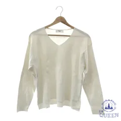 ☆美品☆ OPAQUE.CLIP オペークドットクリップ トップス Tシャツ カットソー 長袖 Vネック レディース ホワイト 38/M 901-15781 送料無料 古着