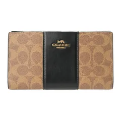 新品 コーチ COACH 長財布 スリムジップウォレット タン/ブラック