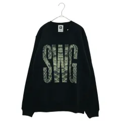 SWAGGER (スワッガー) ロゴプリントデザイン コットン スウェット トレーナー ブラック SWGLSH-472のサムネイル