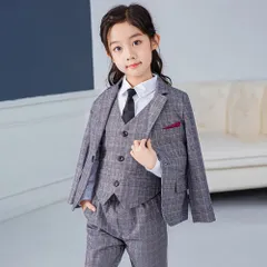 ☆ グレー ☆ 130サイズ ☆ フォーマル スーツ 女の子 5点セット pmysuit04 フォーマルスーツ 女の子 5点セット フォーマル スーツ パンツスーツ ジャケット パンツ シャツ ベスト 子供スーツ セットアップ 子供服 キッズ ジュニアのサムネイル