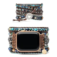 CAPE DIABLO Apple Watchバンド セリーンオーシャン （アップルウォッチ） 38-49mm (Series 9-1SE Ultra2 / 1) 多重巻きアップルウォッチ用バンドMサイズ [ 天然石×ハンドメイド エンペラース