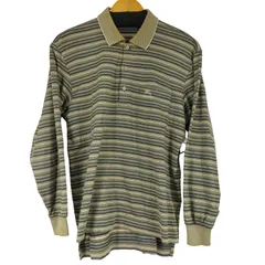 バーバリーズ BURBERRYS ワンポイント刺繍ボーダー L/S ポロシャツ メンズ JPN：M 