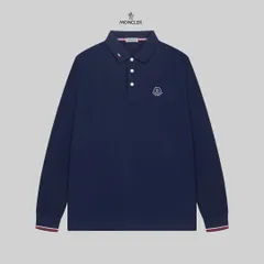 【本日限定特価】MONCLER メンズ ポロシャツ ロゴ入り カラー展開 ブラック/ホワイト/ネイビー M-3XL [本日特価|新品未使用品]