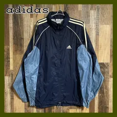 アディダス ナイロン ウインドブレーカー スポーツ ネイビー アウター メンズ 古着 長袖