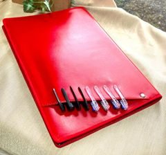 A4サイズ【Cover pocke付きノートカバー】２冊用■合皮■レッド
