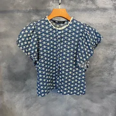 ZARA/ザラ　刺繍トップス　Sサイズ　ノーカラー　ブラウス