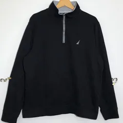 NAUTICA  ノーティカ ハーフジップ スウェット トレーナー ロゴポイント ベトナム製 メンズ M ブラック