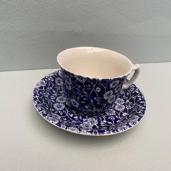 美品!!バーレイ・ブルーキャリコ　カップ&ソーサー