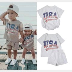 SALE 韓国子供服 セットアップ USA