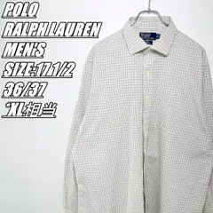 【US古着】POLO RALPH LAUREN　ポロラルフローレン　REGENT CLASSIC FIT　チェック柄長袖シャツ　メンズ　サイズ表記17 1/2 36/37　XL相当