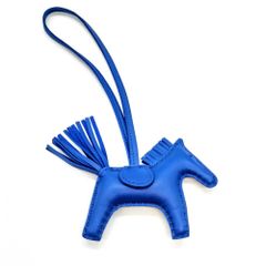 エルメス ロデオ PM バッグチャーム ブルーフランス アニューミロ Aランク 中古