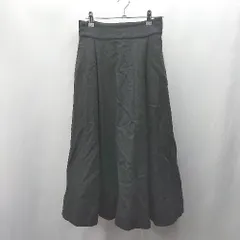 ◇ ⊇ 組曲 後ろ一部ゴム ロング丈 フレア スカート サイズ2 ブラック レディース E  【1503050014328】