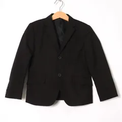 コムサイズム テーラードジャケット ストライプ柄 フォーマル 卒入園式 キッズ 男の子用 120Aサイズ ブラック COMME CA ISM 【中古】