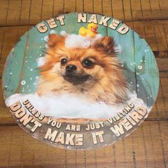 犬 ポメラニアン ブリキ看板 e 5