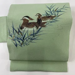 O0245 美品 逸品 お洒落 山科 春宣 作 月下美人 正絹 名古屋帯