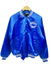 Auburn (オーバーン) 90s USA製 古着 中綿 ナイロンスタジャン 裏キルティング プリント入り L ブルー メンズ/028