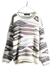 【お得なクーポン配布中!】 90s USA製 Protege 3D 立体編み アクリル ニット セーター M