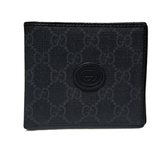 グッチ 二つ折り 財布 インターロッキングG コインウォレット 673000 GGスプリーム ブラック 黒 メンズ GG GUCCI