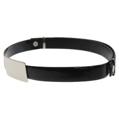TOGA (トーガ) エナメル切り替えバックルレザーベルト ブラック レディースのサムネイル