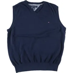 古着 トミーヒルフィガー TOMMY HILFIGER Vネック コットンニットベスト メンズL/eaa420895のサムネイル