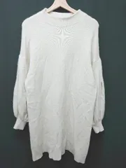 ◇ ◎ ⊇ snidel スナイデル 長袖 ミニ丈 フラッフィー ニット ワンピース サイズF アイボリー レディース E  【1409250032707】