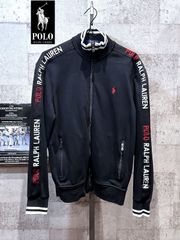 美品 正規品 ポロラルフローレン ロゴライン ポニー トラックジャケット S メンズ ブラック POLO RALPH LAUREN ジャージ