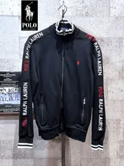 美品 正規品 ポロラルフローレン ロゴライン ポニー トラックジャケット S メンズ ブラック POLO RALPH LAUREN ジャージ