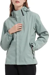 BENQUE(ベンケ) 軽くて、風を通さない アウトドアジャケット レディース マウンテンパーカー 秋服 釣り 防風 撥水 登山服 ハイキング 防寒 長袖 バイク 自転車 トレッキング ツーリング ウインドブレーカー アウター(グリーン,  M)