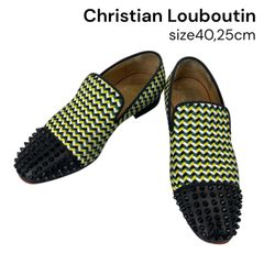 クリスチャン ルブタン Christian Louboutin スパイクローファー ジグザグ 40、25cm メンズ 5D820