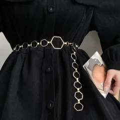 チェーンベルト レディース ゴールド シルバー ベルト ウエストベルト チェーン