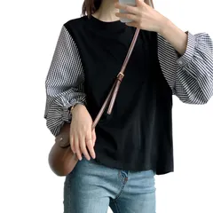 【特価商品】着心地 薄手 通勤 カジュアル 可愛い ゆったり 通学 体型カバー 切り替え チェック柄 春 プルオーバー ブラウス 七分袖 夏 トップス レディース Tシャツ 秋 XTRA] [MEME