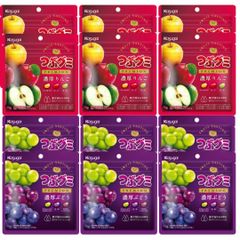 春日井製菓 つぶグミ PREMIUM 濃厚りんご 75g & 濃厚ぶどう 75g 各6袋 計12袋