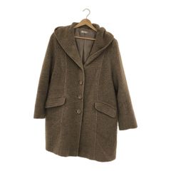 eur3 エウルキューブ アウター チェスターコート フード付き ポケット ボタン 大きめサイズ レディース ブラウン 13