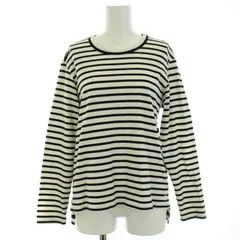ズッカ zucca Tシャツ カットソー 長袖 ボーダー柄 M 白 ホワイト 紺 ネイビー /KQのサムネイル