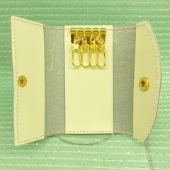 本革 キーケース キーカバー	4連フック 白 ハンドメイド/工房エールヨコハマ