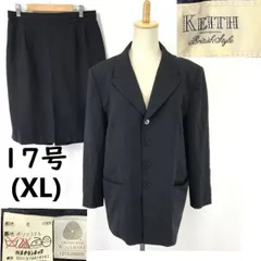 キース/KEITH★セットアップ/スカートスーツ【レディース上下17号/XL/紺系/navy blue/ストライプ】膝丈/Jacket/skirt◆cBH796<sale>