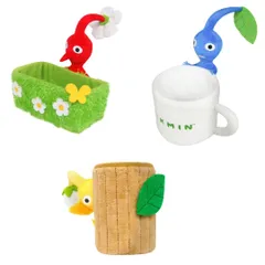 ピクミン ぬいぐるみ雑貨 赤ピクミン小物入れ(草) ＋ 青ピクミン小物入れ(マグカップ) ＋ 黄ピクミン小物入れ(木) × 3種セット 