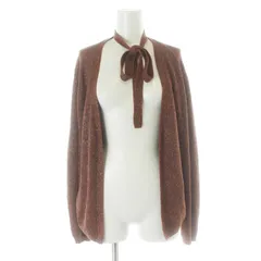 6 ROKU BEAUTY&YOUTH B&Y ロク ビューティーアンドユース 6MIX C/NY LAME CD カーディガン ニット ボウタイ リボン ラメ入り 長袖 F 茶 ブラウン 8628-199-0001 /XK