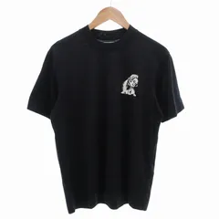 エンポリオアルマーニ EMPORIO ARMANI タグ付き Tシャツ リヨセル混紡ジャージー フレンチブルドッグ刺繍 カットソー 半袖 S 紺 ネイビー 6D1TC6-1JOSZ /FF