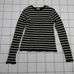 ◇ ⊇ FREAK'S STORE フリークスストア ボーダー柄 シンプル 長袖 ニット サイズフリー ブラック系 レディース E  【1509100031505】