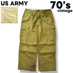 【実物】 【放出品】 70s ヴィンテージ US ARMY 米軍 アメリカ軍 陸軍 M－65 フィールド トラウザー カーゴ パンツ ジップアップ SERVAL ZIP M－R オリーブ 72年製 コットン x ナイロン 混紡 ミリタリー アメカジ メンズ