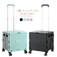 折りたたみ キャリーカート 4輪 キャスター付 買い物カート 軽量 台車 蓋付き ショッピングカート コンテナキャリー ショッピング用 台車 アウトドア キャンプ用 コンパクト コンテナカート 折り畳#amyz4120
