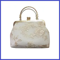 [C-astle]クラッチバック 結婚式 大きめ レトロ レース 謝恩会 入学・卒業式 ショルダーバック パーティー 可愛い 麻 手つくり ゴールド2