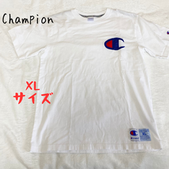 古着　美品　チャンピオン　Champion　Tシャツ　ビッグロゴ　XLサイズ　ダボめ　タウンユース　ホワイト
