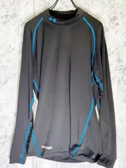 アンダーアーマー　UNDER ARMOUR　メンズ長袖アンダーウェア　黒　青　ゴルフ　スポーツ　速乾　人気　シンプル　重ね着　ライン