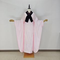 【新品　お振袖用長襦袢　ブラック刺繍半衿　お仕立てセット　衿芯つき】