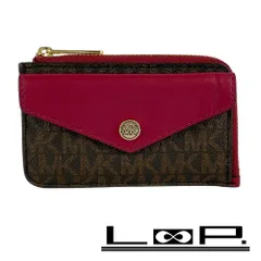 ■新同■　マイケルコース 財布 コインケース コンパクト ウォレット フラグメントケース PVC ブラウン ピンク 【400742】7